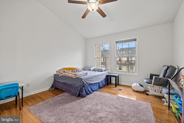 4045 Chetham Way, Woodbridge, VA 22192 - bedroom featuring lofted ceiling, visible vents, and wood finished floors