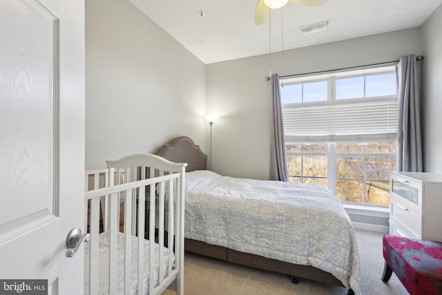 820 Belmont Bay Dr Unit 405, Woodbridge, VA 22191 - carpeted bedroom with a ceiling fan and visible vents