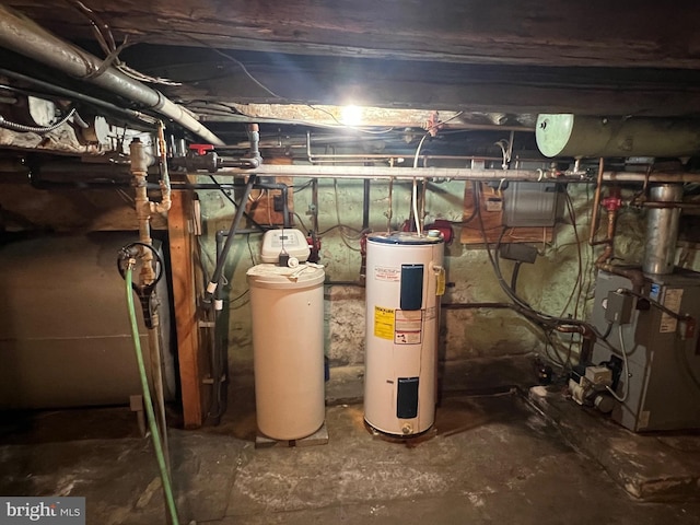 utilities featuring a heating unit and water heater