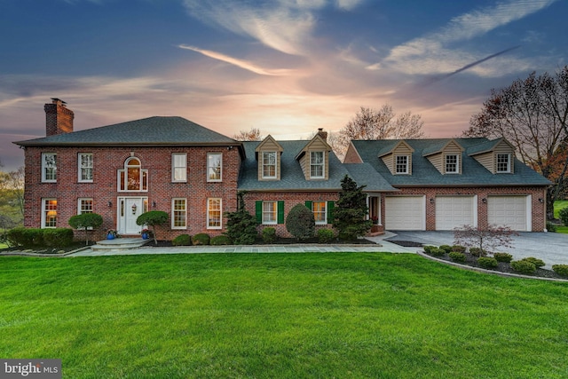 14712 Manor Rd, Phoenix, MD 21131 - colonial inspired home featuring driveway, a chimney, and brick siding
