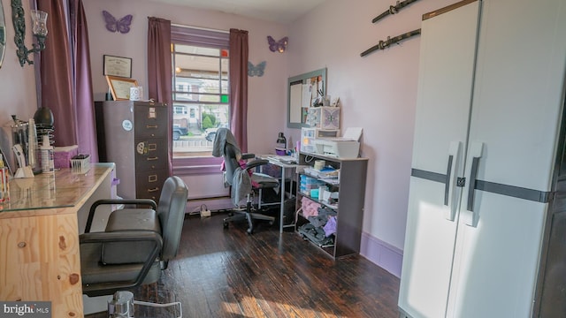 718 Walnut St, Royersford, PA 19468 - office area featuring dark wood-type flooring