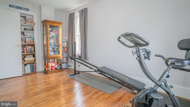 718 Walnut St, Royersford, PA 19468 - exercise room with wood finished floors