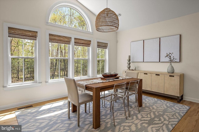 dining room featuring visible vents and a healthy amount of sunlight