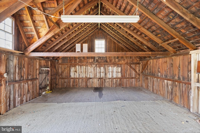 interior space with vaulted ceiling