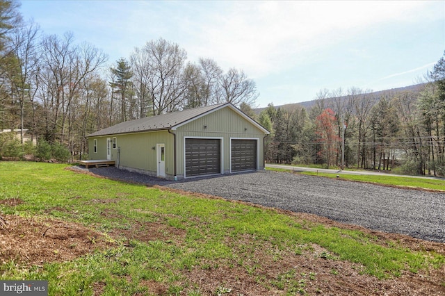3497 New Lancaster Valley Rd, Milroy, PA 17063 - detached garage with a forest view