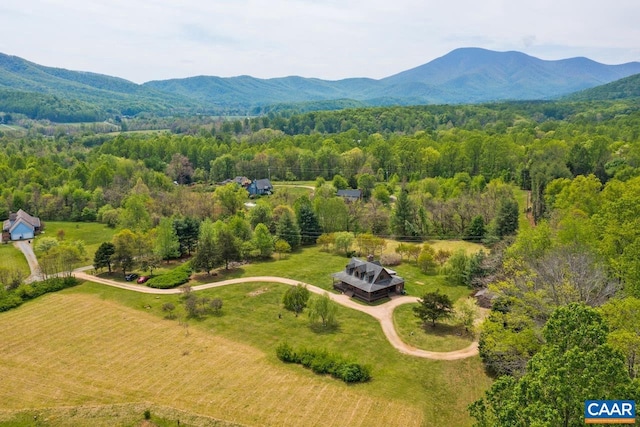 72 Katies Way, Nellysford, VA 22958 - bird's eye view featuring a mountain view and a wooded view