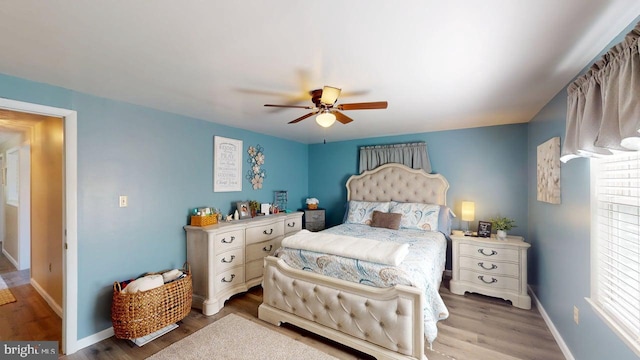 1550 Beacon St, Keyser, WV 26726 - bedroom with a ceiling fan, baseboards, and wood finished floors