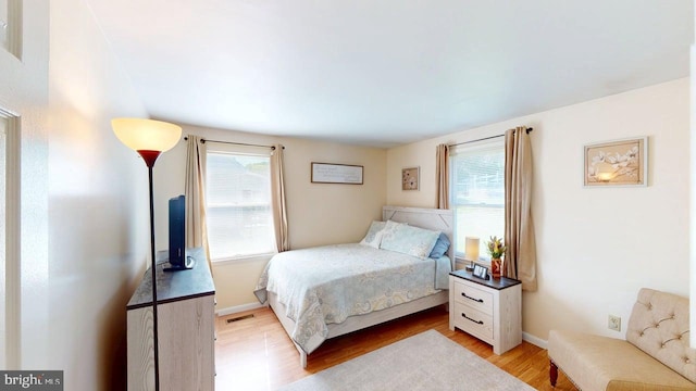 1550 Beacon St, Keyser, WV 26726 - bedroom featuring baseboards, visible vents, multiple windows, and light wood finished floors