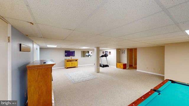 1550 Beacon St, Keyser, WV 26726 - playroom with carpet floors, baseboards, and a drop ceiling