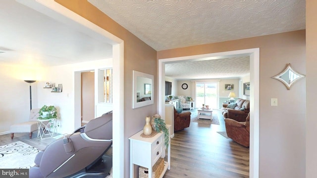 1550 Beacon St, Keyser, WV 26726 - hall featuring a textured ceiling and wood finished floors