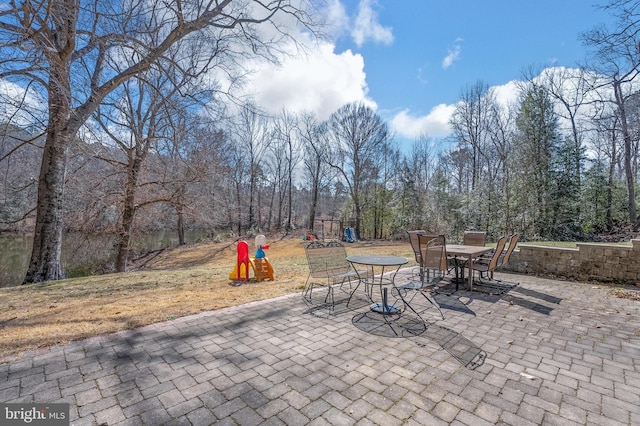 view of patio with outdoor dining area