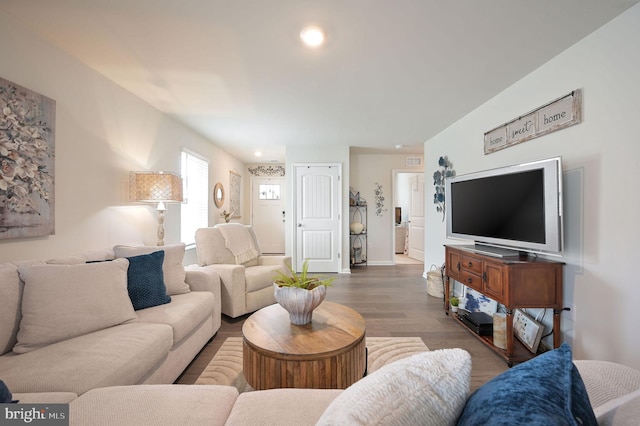 10883 Farmerfield St, Milford, DE 19963 - living area with recessed lighting and wood finished floors