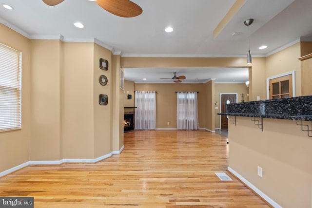 4626 Kavon Ave, Baltimore, MD 21206 - interior space featuring ceiling fan, recessed lighting, plenty of natural light, and light wood-style floors