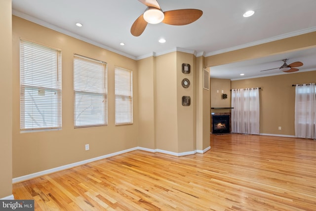 4626 Kavon Ave, Baltimore, MD 21206 - spare room with a ceiling fan, baseboards, crown molding, and wood finished floors