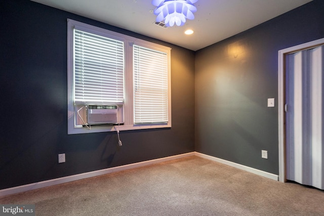 4626 Kavon Ave, Baltimore, MD 21206 - carpeted spare room with baseboards, cooling unit, and recessed lighting