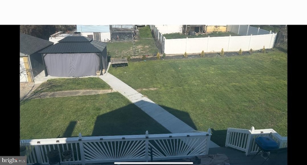 view of yard with fence