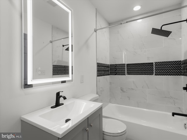 3833 Reisterstown Rd, Baltimore, MD 21215 - full bath with shower / bathtub combination, toilet, recessed lighting, and vanity