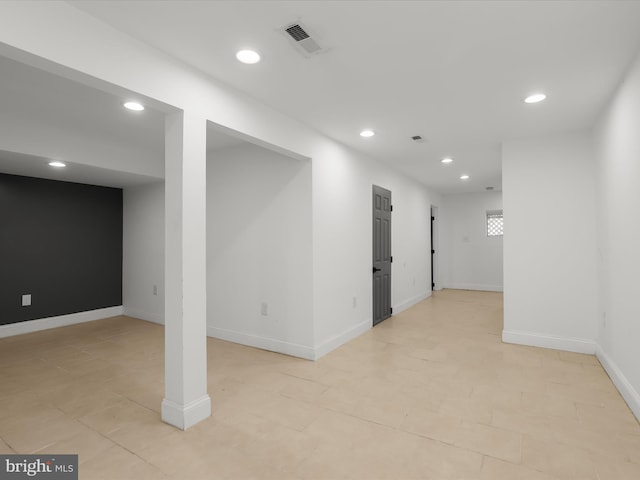 3833 Reisterstown Rd, Baltimore, MD 21215 - basement with recessed lighting, baseboards, and visible vents
