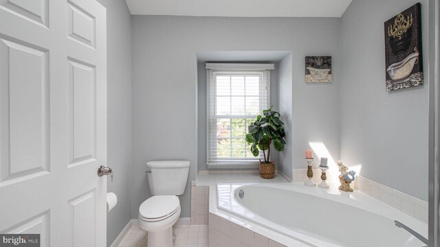 46932 Trumpet Cir, Sterling, VA 20164 - full bathroom with a bath, toilet, and tile patterned floors