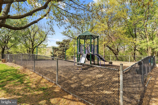 communal playground with fence