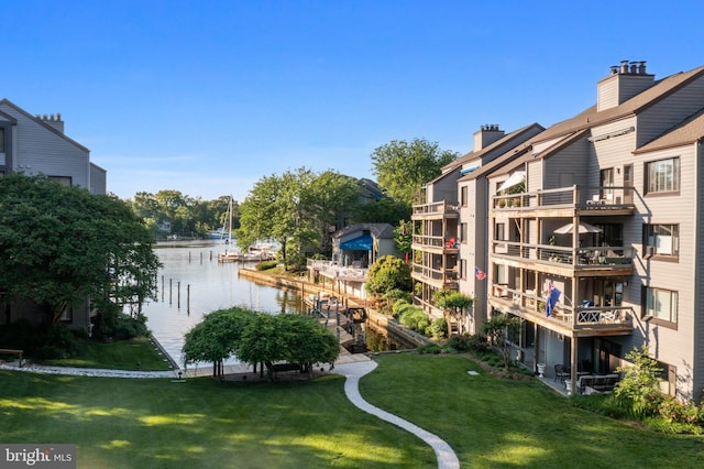 3 Spa Creek Lndg Unit A, Annapolis, MD 21403 - view of home's community with a water view and a lawn