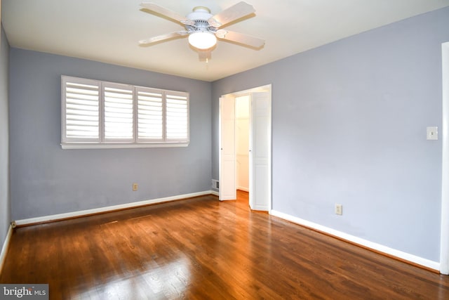 8916 Battery Rd, Alexandria, VA 22308 - empty room featuring a ceiling fan, baseboards, and wood finished floors