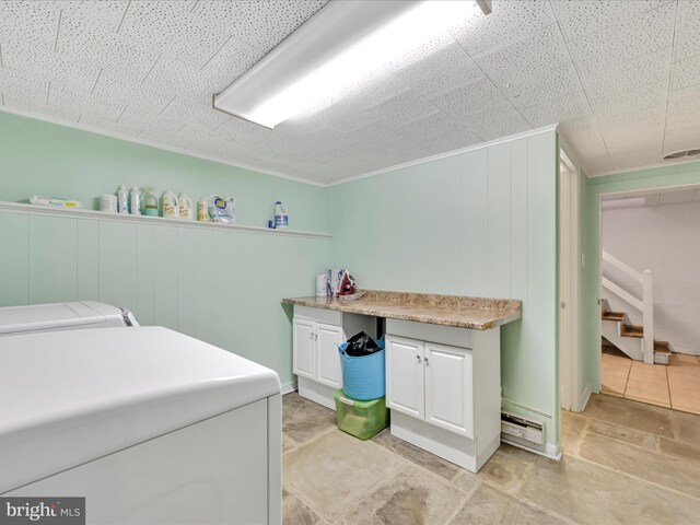 24 Keeler Ave, Stevens, PA 17578 - washroom featuring separate washer and dryer, cabinet space, and a desk