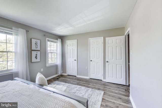 11378 Cromwell Ct, Woodbridge, VA 22192 - bedroom with wood finished floors, multiple closets, and baseboards