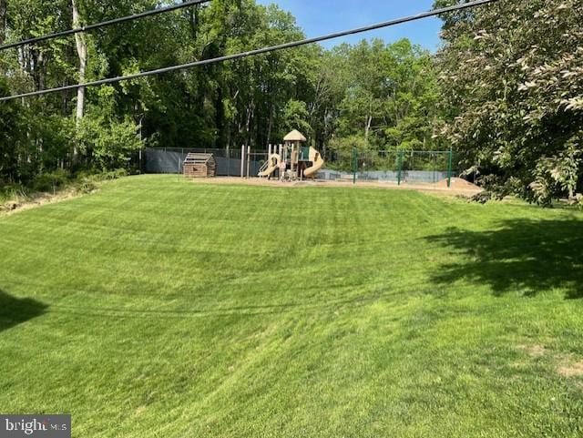 view of yard with playground community