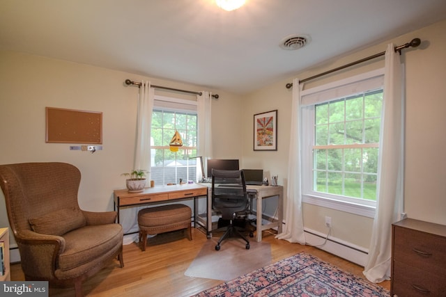 1511 Camden Ave, Salisbury, MD 21801 - office with plenty of natural light, wood finished floors, and a baseboard radiator