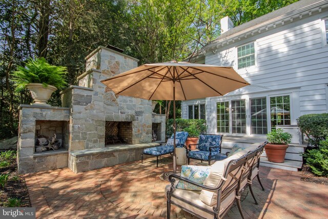 1511 Camden Ave, Salisbury, MD 21801 - view of patio featuring an outdoor living space with a fireplace