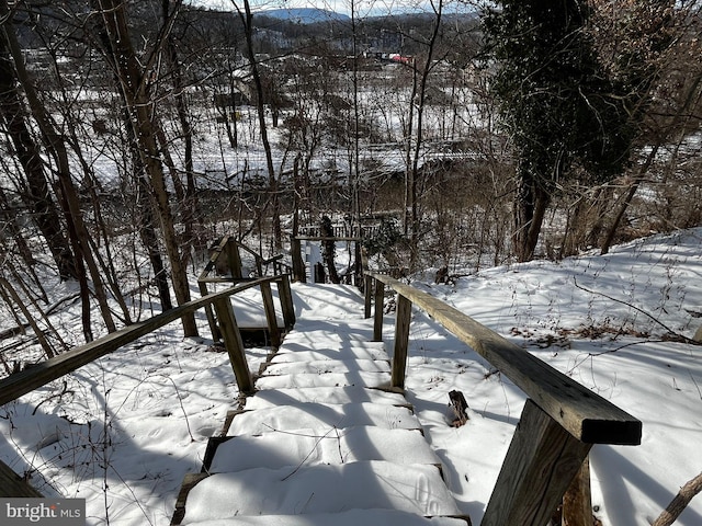 113 Place Lafayette Ln, Hollidaysburg, PA 16648 - yard layered in snow with a mountain view