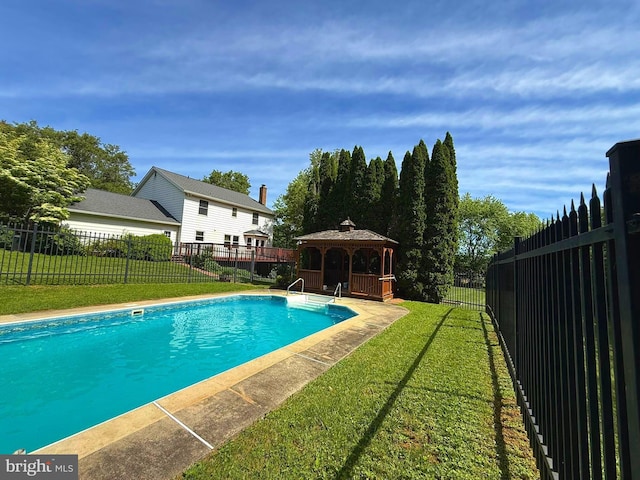 view of pool with a gazebo