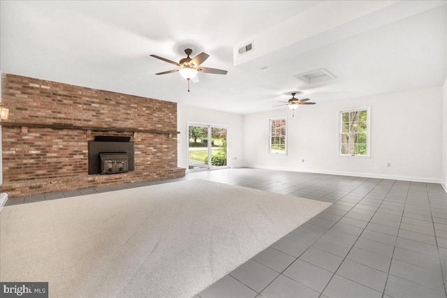 3903 Thrasher Ct, Monrovia, MD 21770 - unfurnished living room with tile patterned floors, ceiling fan, and baseboards