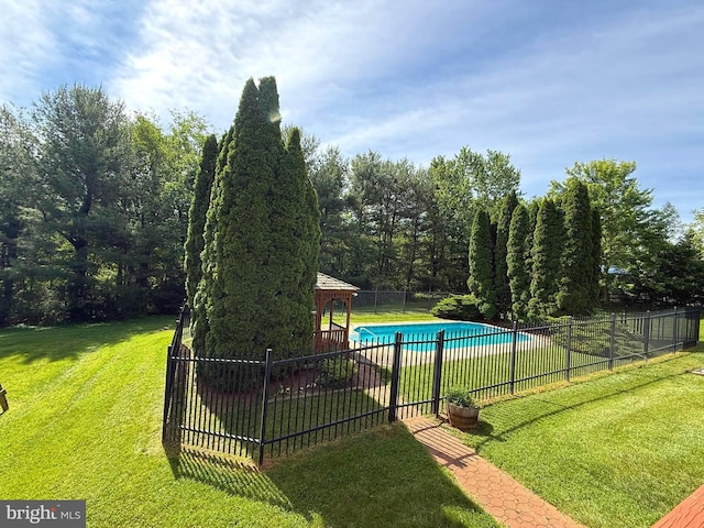 view of pool with a gazebo