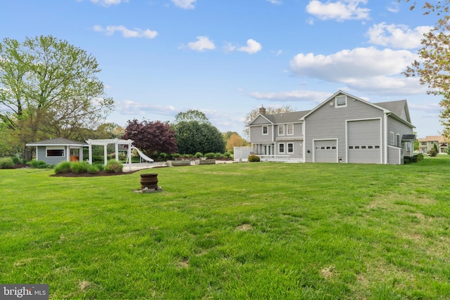 129 Kirwans Landing Ln, Chester, MD 21619 - view of green lawn with a pergola