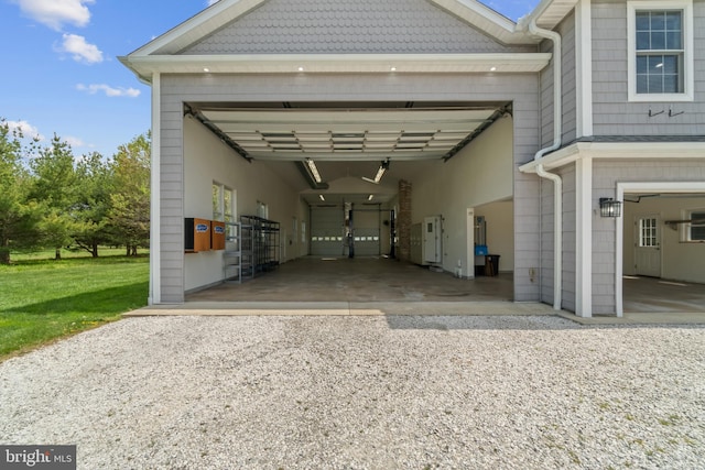 129 Kirwans Landing Ln, Chester, MD 21619 - garage featuring gravel driveway