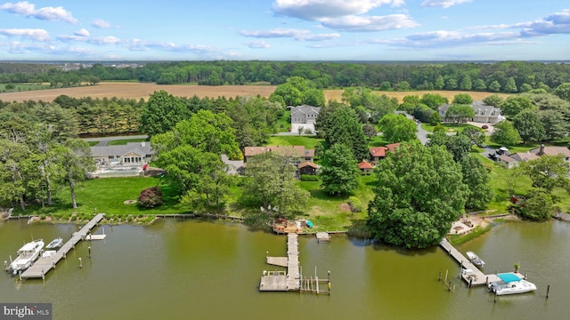 129 Kirwans Landing Ln, Chester, MD 21619 - aerial view of a large body of water and a tree filled landscape