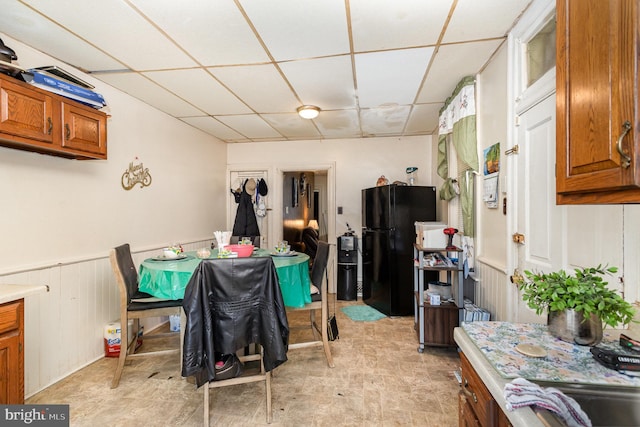 804 W King St, York, PA 17403 - dining room with a wainscoted wall and a paneled ceiling
