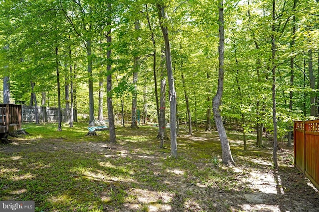 view of yard with fence