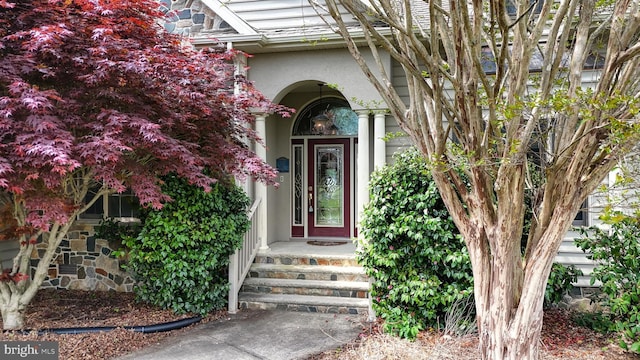 28342 Discount Land Rd, Laurel, DE 19956 - view of exterior entry featuring stucco siding