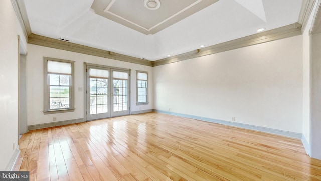 28342 Discount Land Rd, Laurel, DE 19956 - empty room with light wood-style floors, french doors, plenty of natural light, and baseboards
