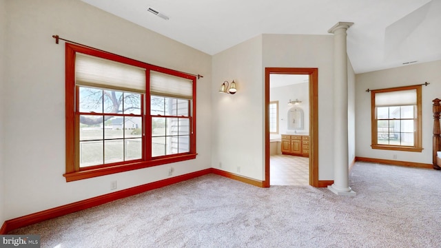 28342 Discount Land Rd, Laurel, DE 19956 - carpeted spare room featuring baseboards, visible vents, and plenty of natural light