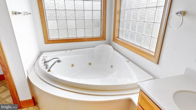 28342 Discount Land Rd, Laurel, DE 19956 - full bathroom with vanity and a whirlpool tub