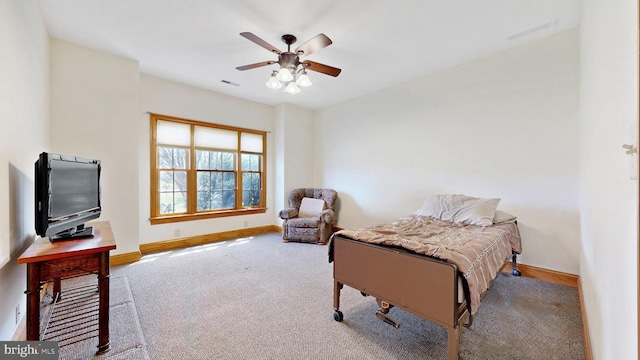 28342 Discount Land Rd, Laurel, DE 19956 - carpeted bedroom with visible vents, ceiling fan, and baseboards
