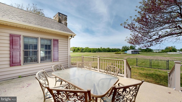 28342 Discount Land Rd, Laurel, DE 19956 - deck featuring fence, outdoor dining space, a yard, and a patio area