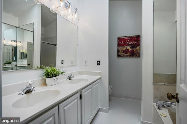 4223 N Carlin Springs Rd, Arlington, VA 22203 - full bathroom with a bath, double vanity, and tile patterned floors