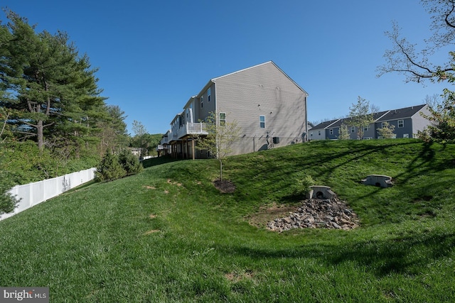 view of yard with fence