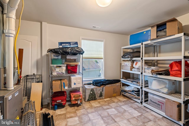 storage room featuring visible vents