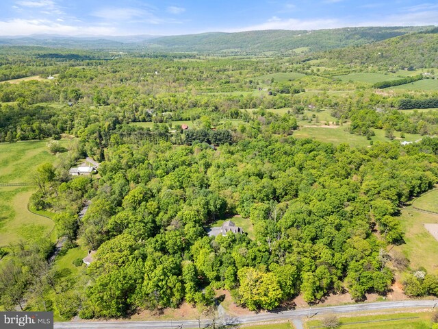 aerial view with a forest view